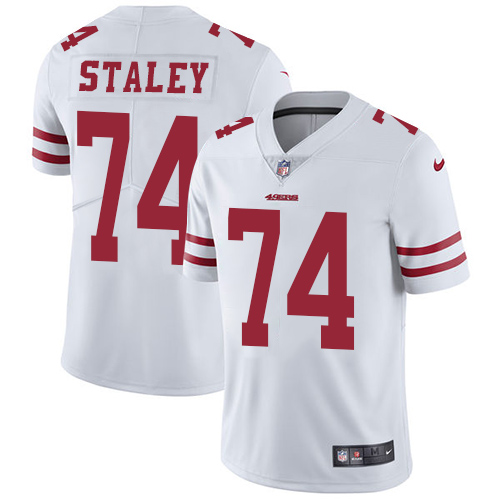 Nike 49ers #74 Joe Staley White Youth Stitched NFL Vapor Untouchable Limited Jersey - Click Image to Close